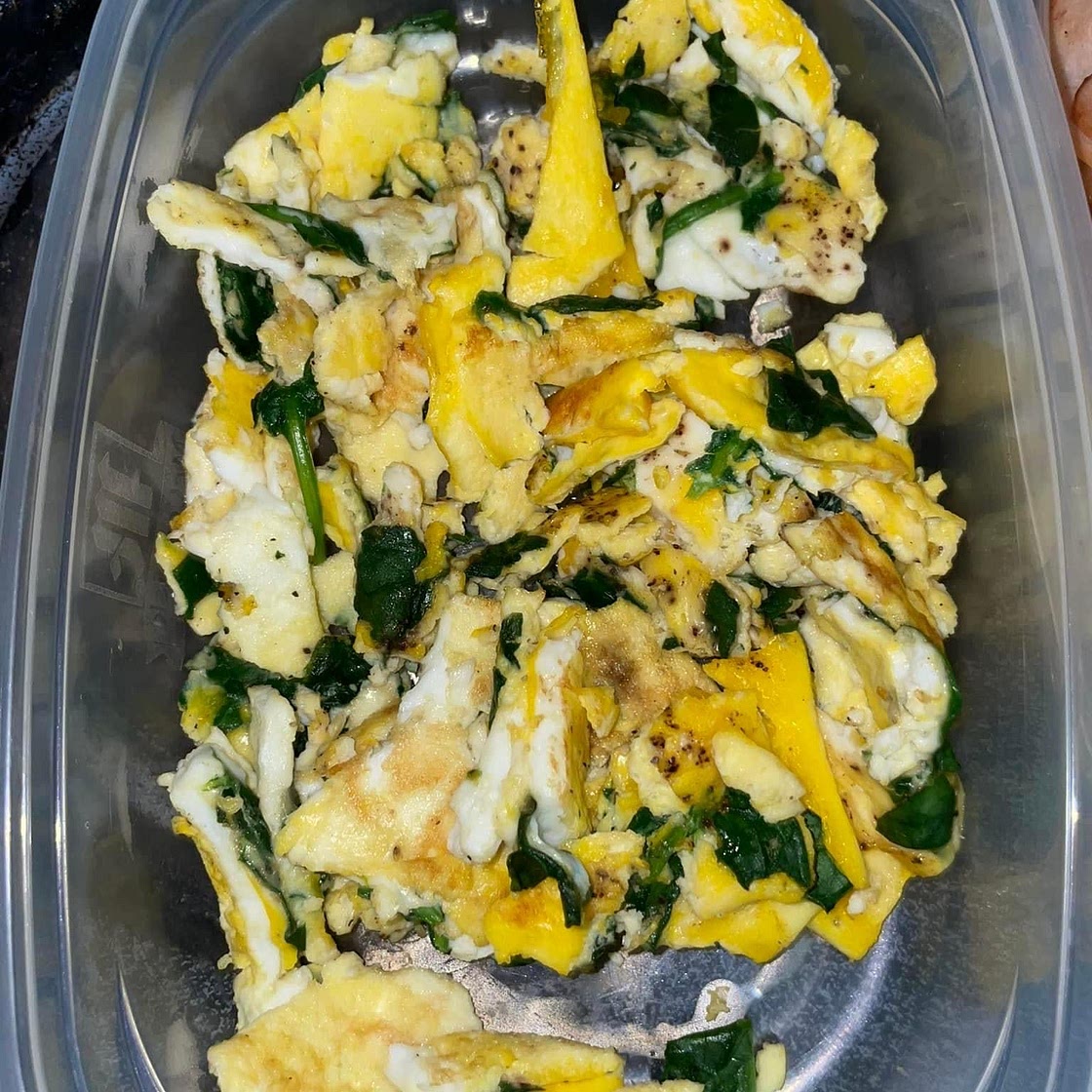 Spinach and egg scramble 