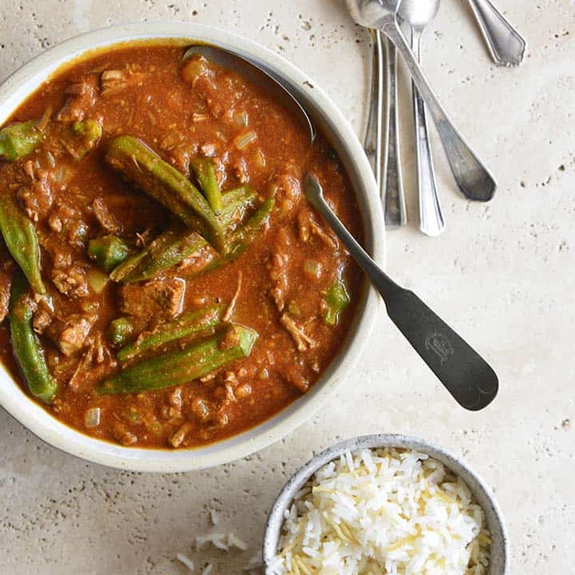 Persian Okra Stew (Khoresh Bamieh)