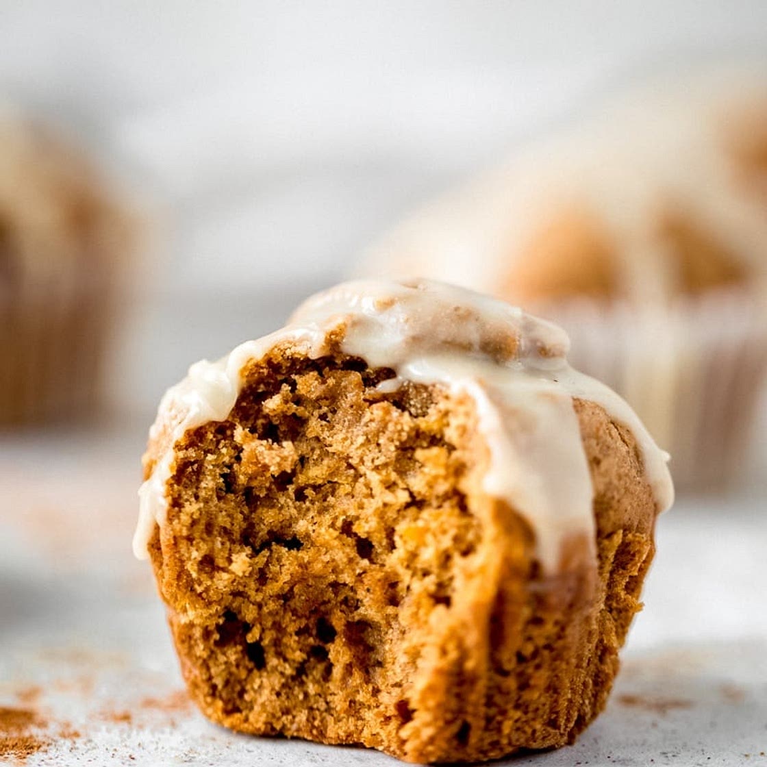 Chai-Spiced Butternut Squash Muffins with Salted Honey Glaze