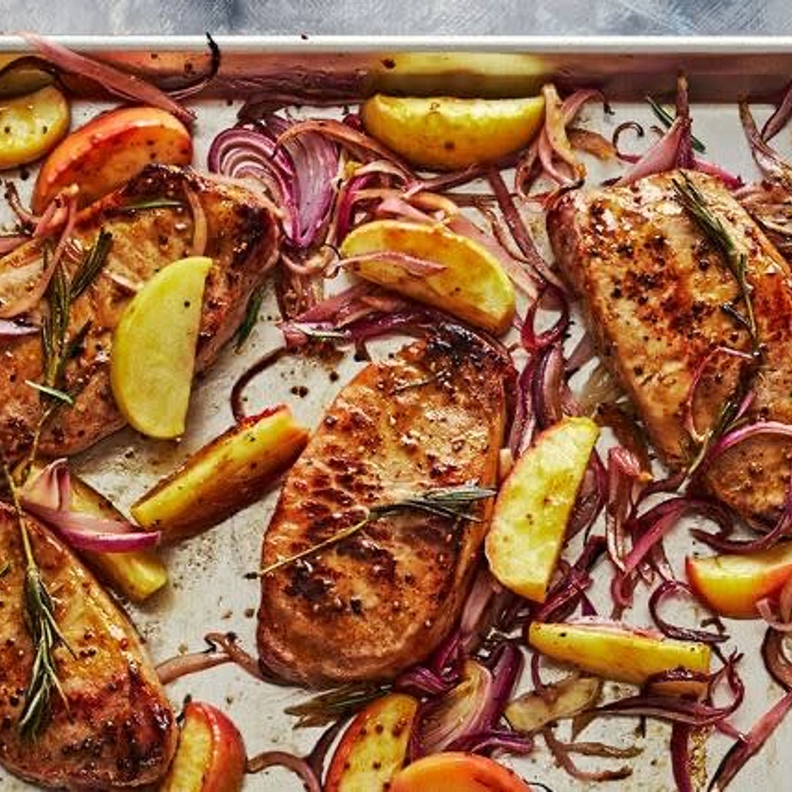 Sheet-Pan Pork Chops with Apples