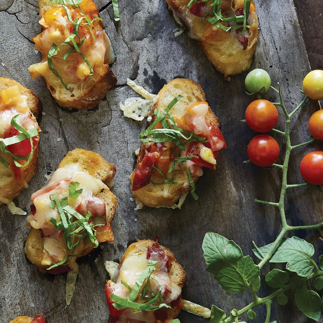 Baked Bruschetta with Tomato, Basil, & Fontina (Magnolia Table)