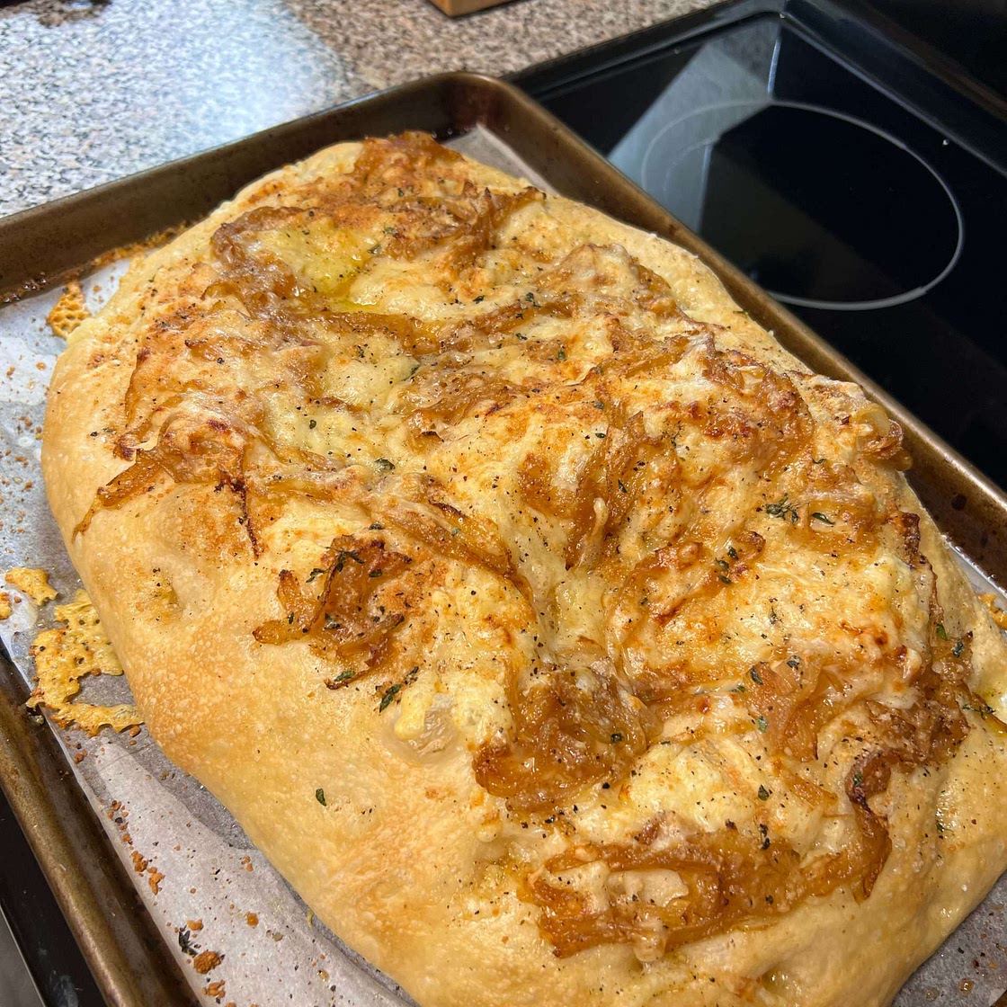 French Onion Stuffed Focaccia