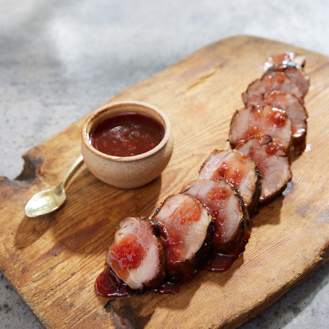 Grilled Raspberry- Chipotle Pork Tenderloin (Magnolia Table)