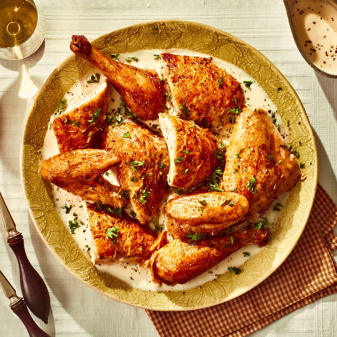 Roast Chicken with Cognac Sauce
