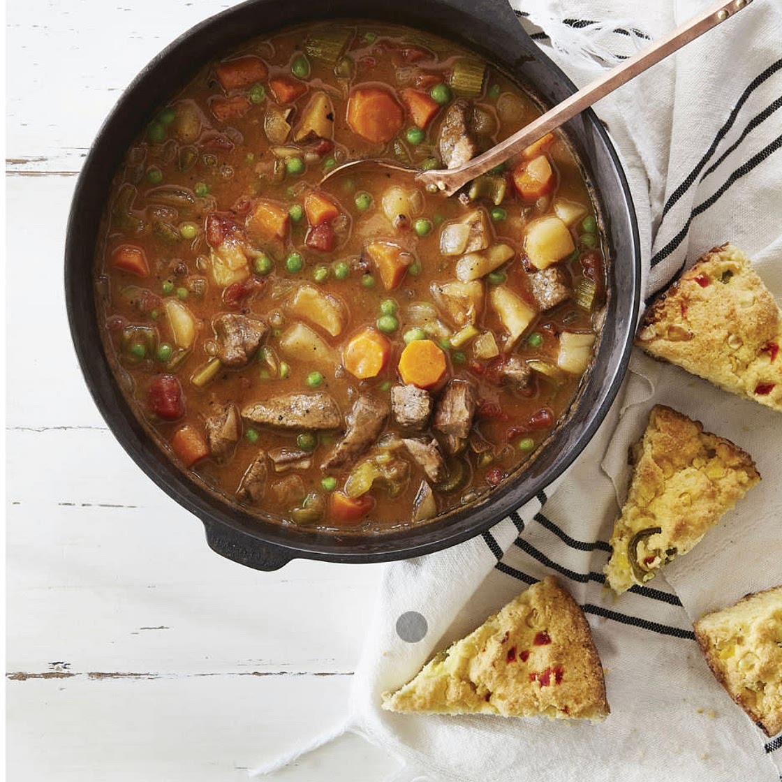 Beef Stew with Jalapeño Cornbread 