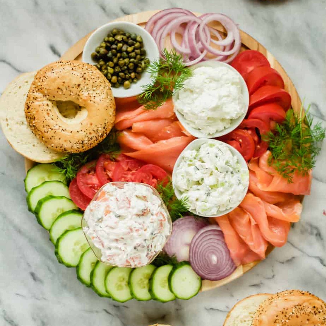 bagels and lox brunch board