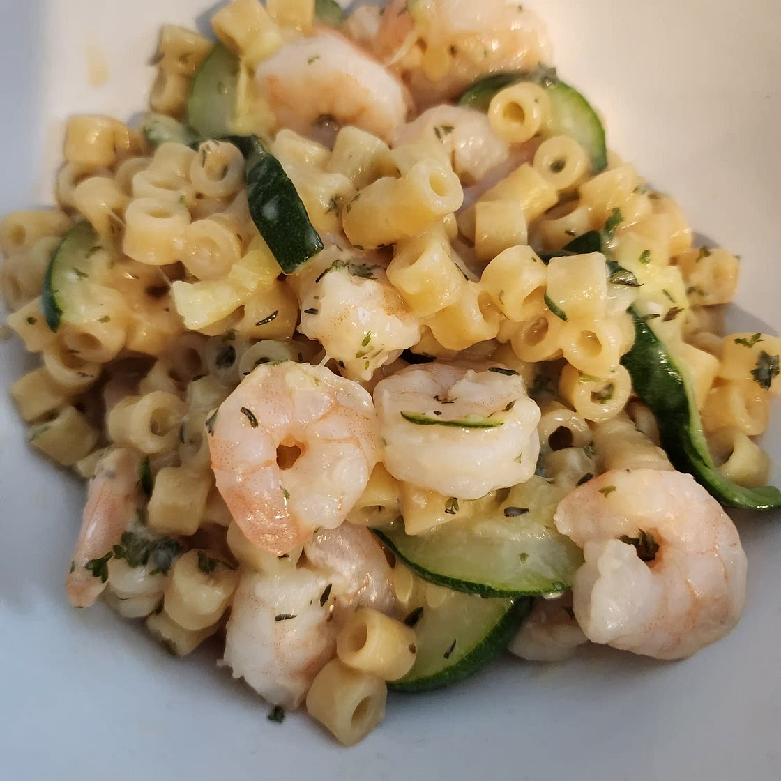 Lemon-Garlic Shrimp Orzo Skillet