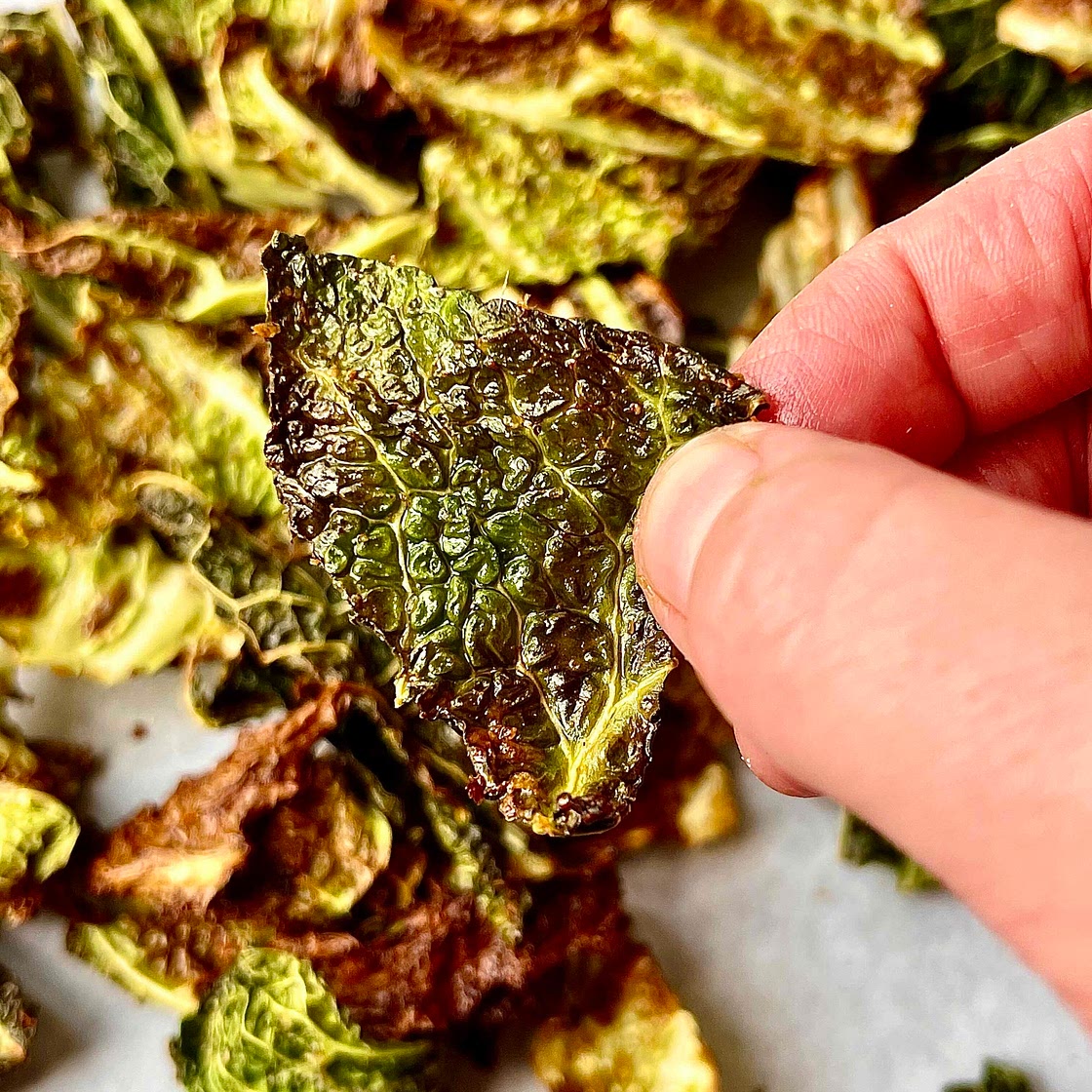 Crispy Savoy Cabbage Chips 