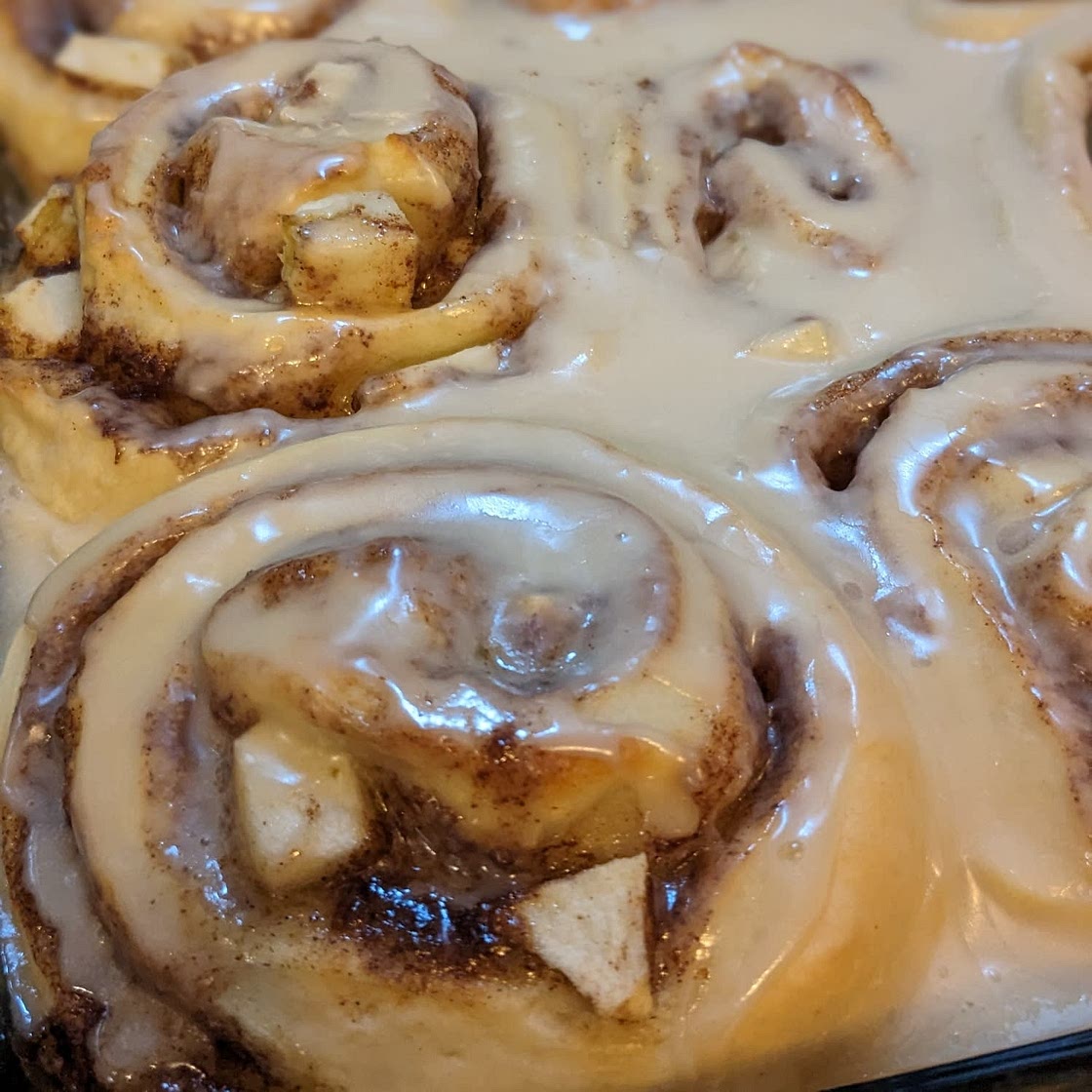 Apple Cinnamon Rolls with Brown Butter Maple Icing