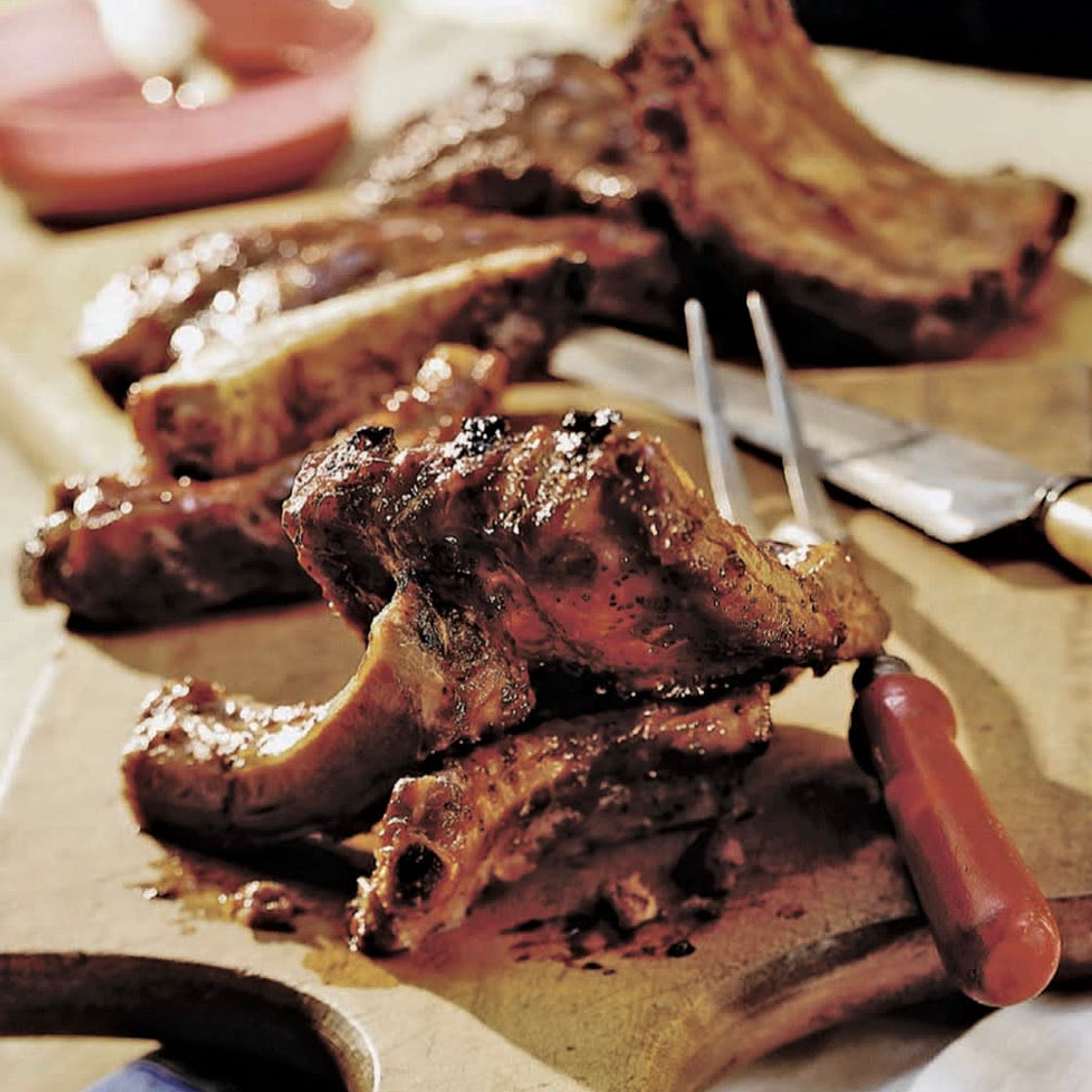 baby back ribs with spicy barbecue sauce