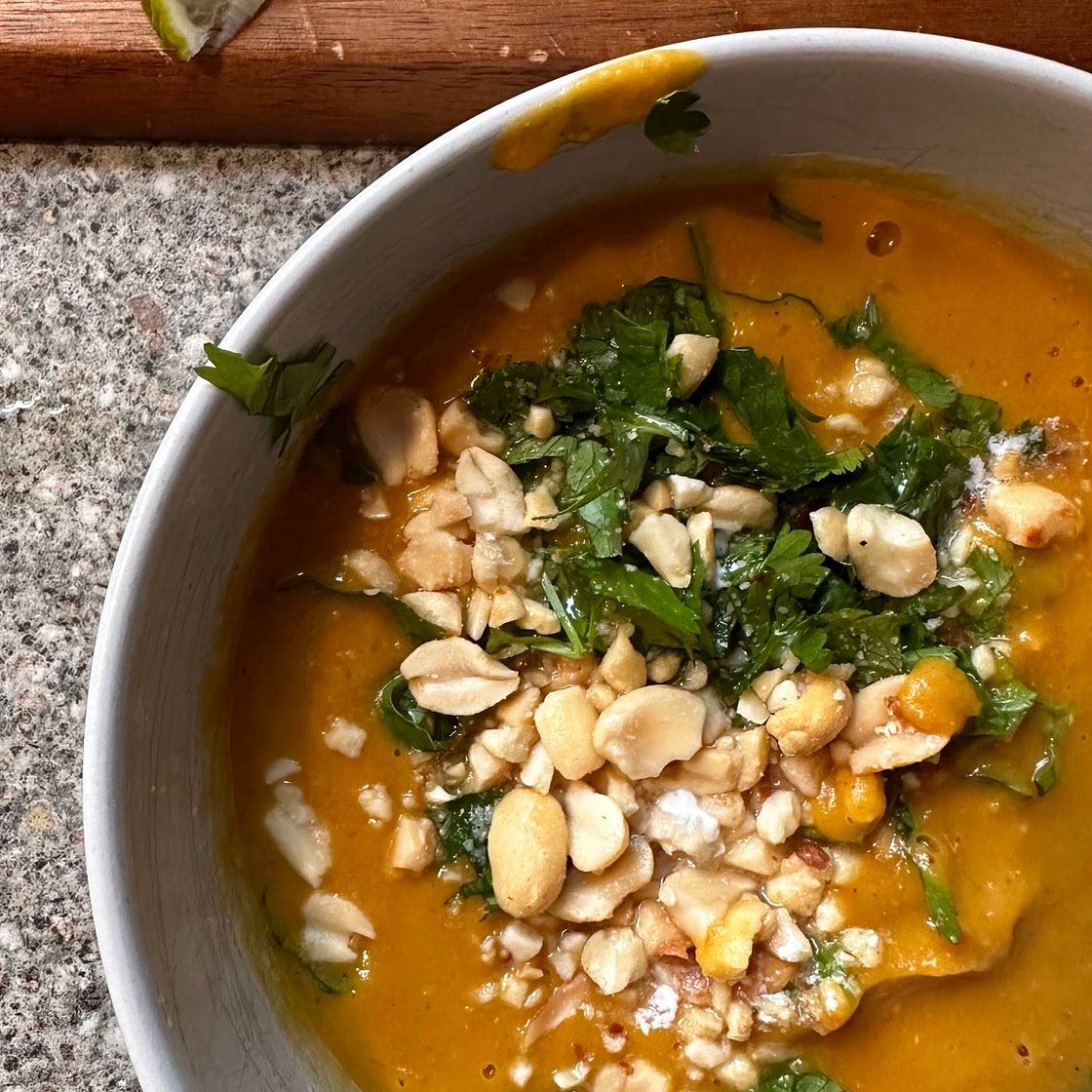 Curry coconut sweet potato soup
