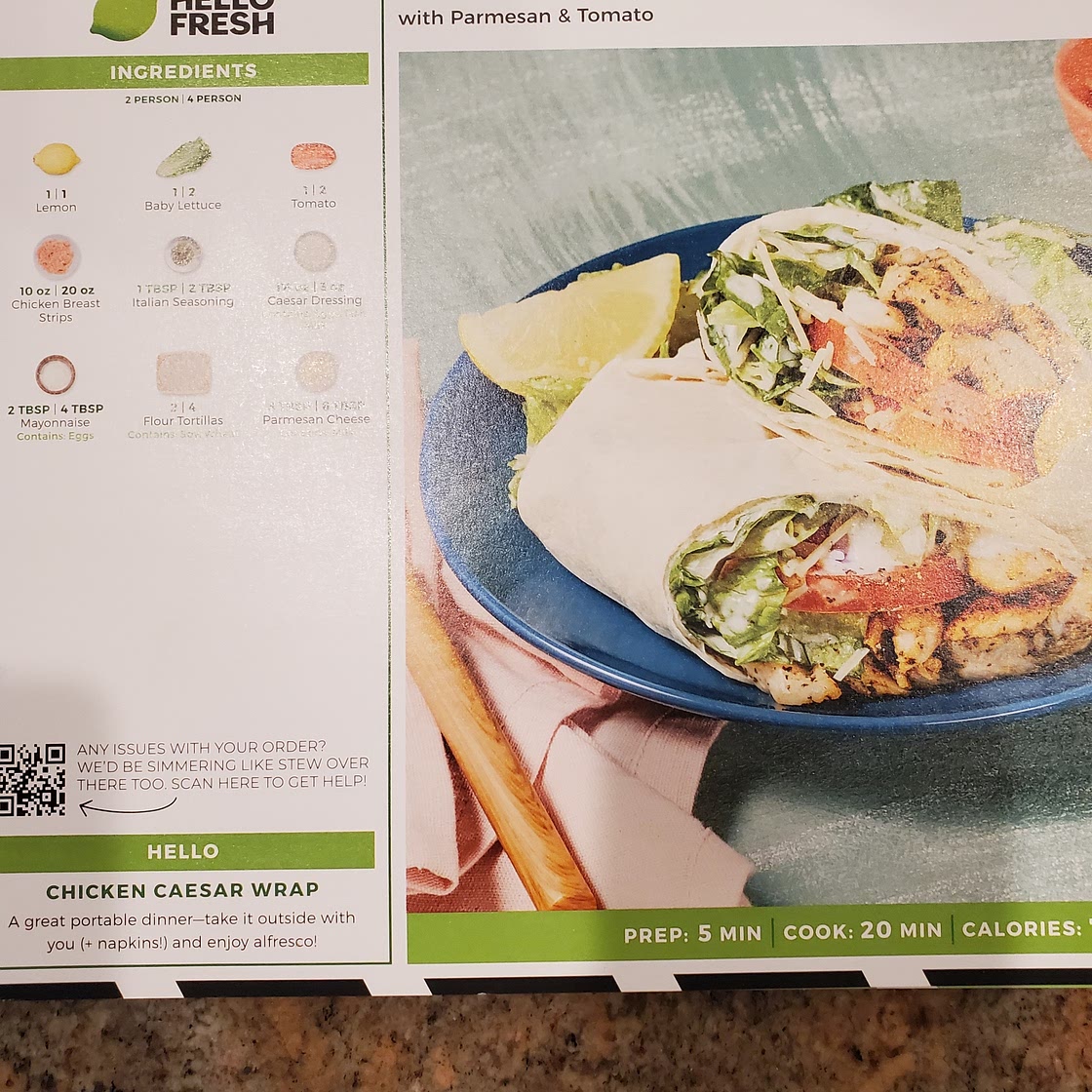 HF - One Pan Hail Chicken Caesar Wraps