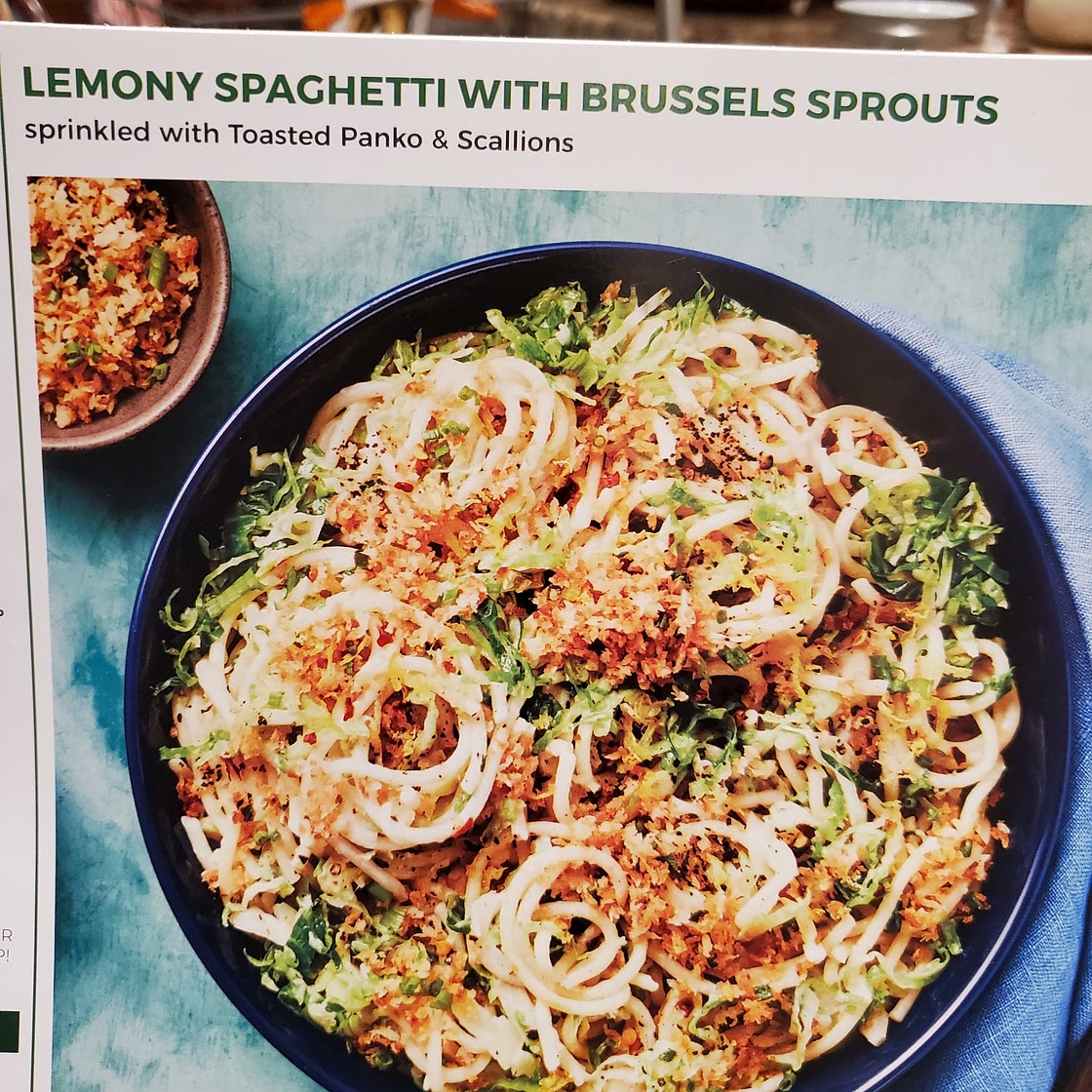 HF - lemony spaghetti with Brussels sprouts