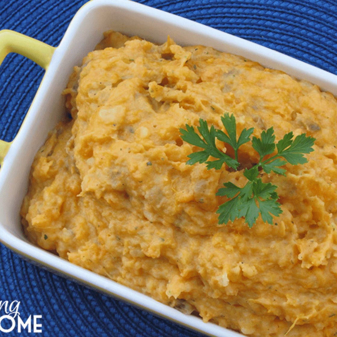 Cheesy Mashed Sweet Potatoes