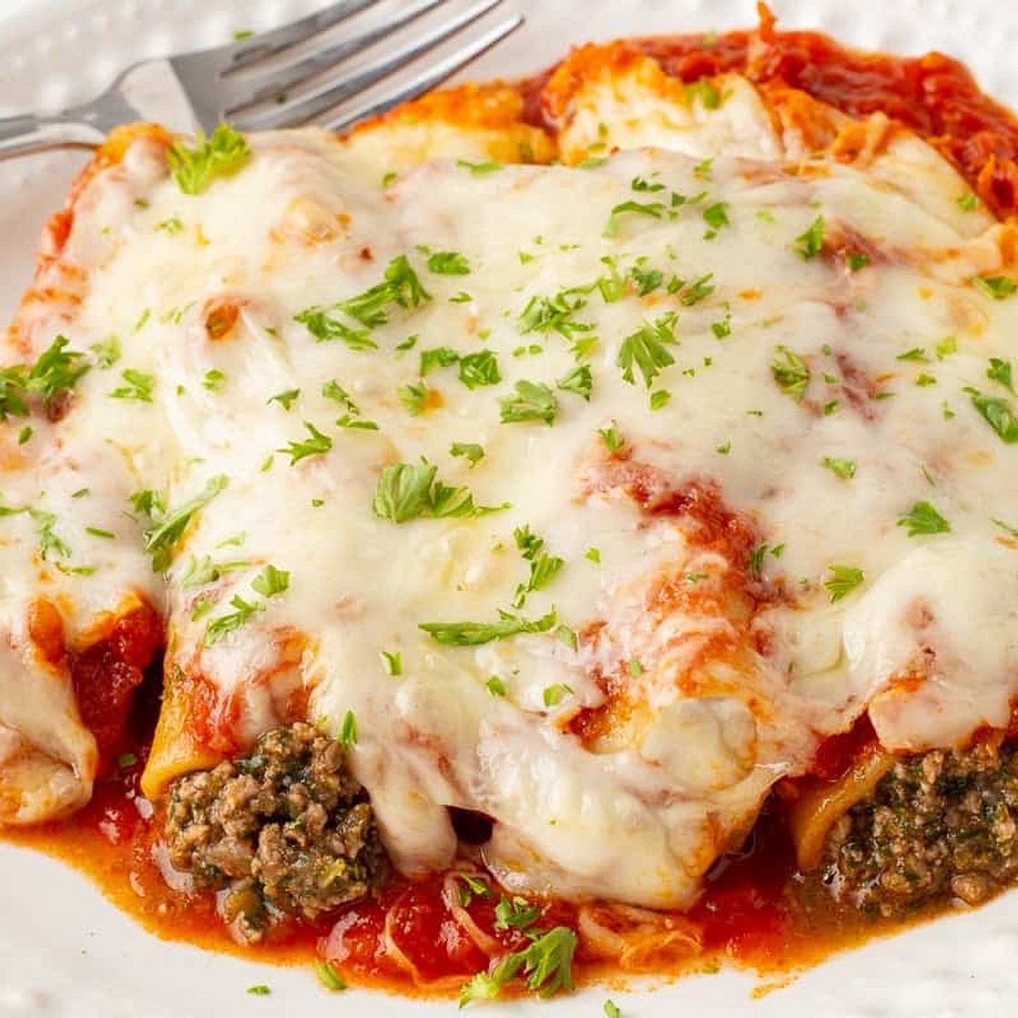 Easy Beef Cannelloni with Spinach