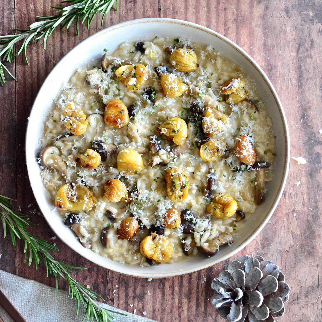ITALIANO - Risotto ai funghi con castagne al rosmarino