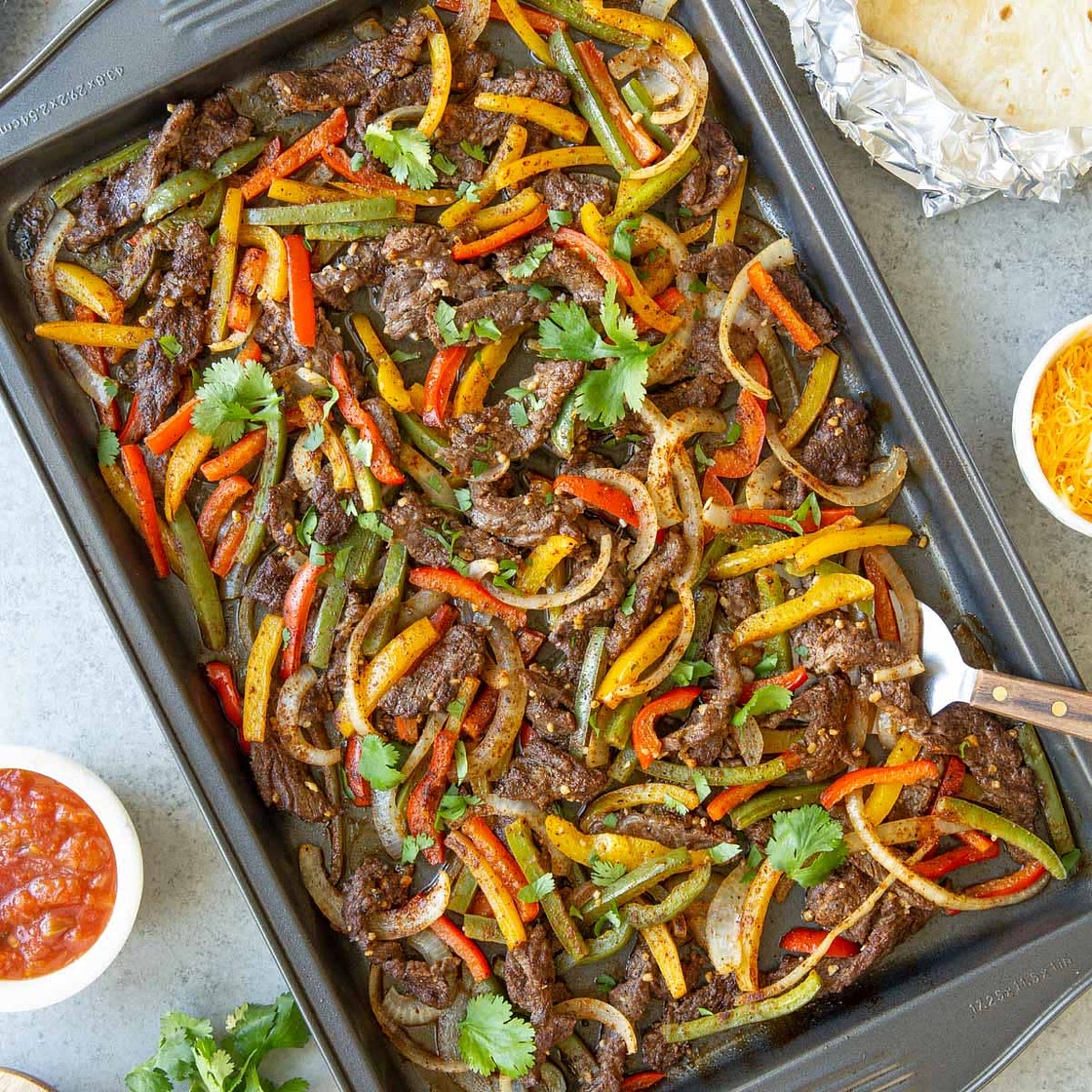 One Pan Steak Fajitas for 2