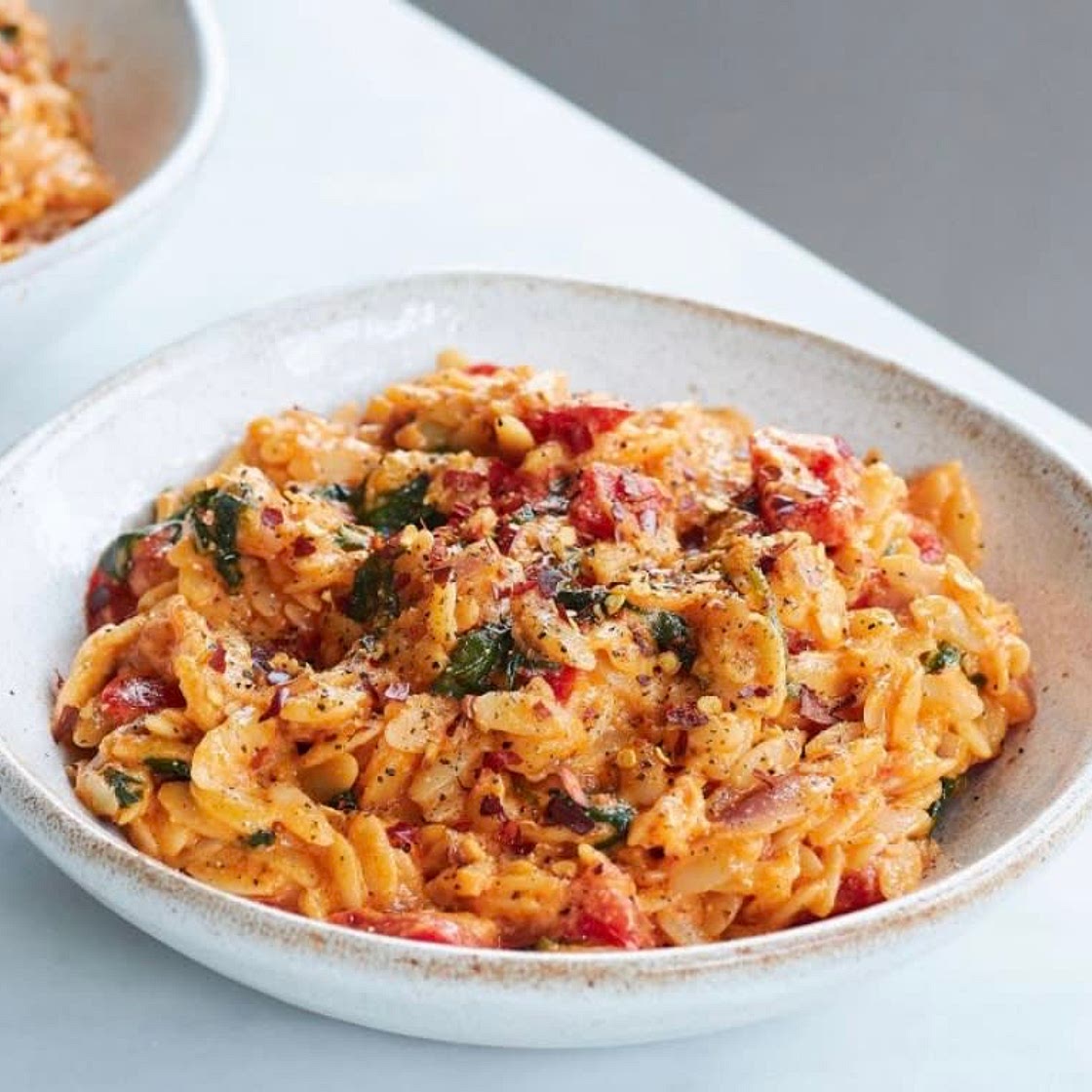 Red pepper orzo