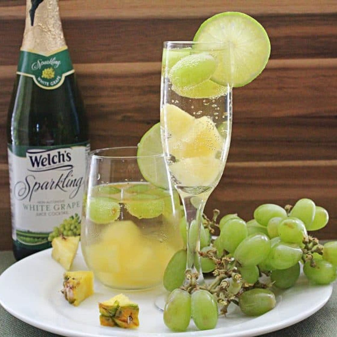 Sparkling White Grape and Pineapple Spritzer