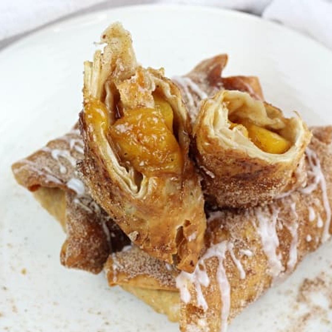 Peach Cobbler Egg Rolls
