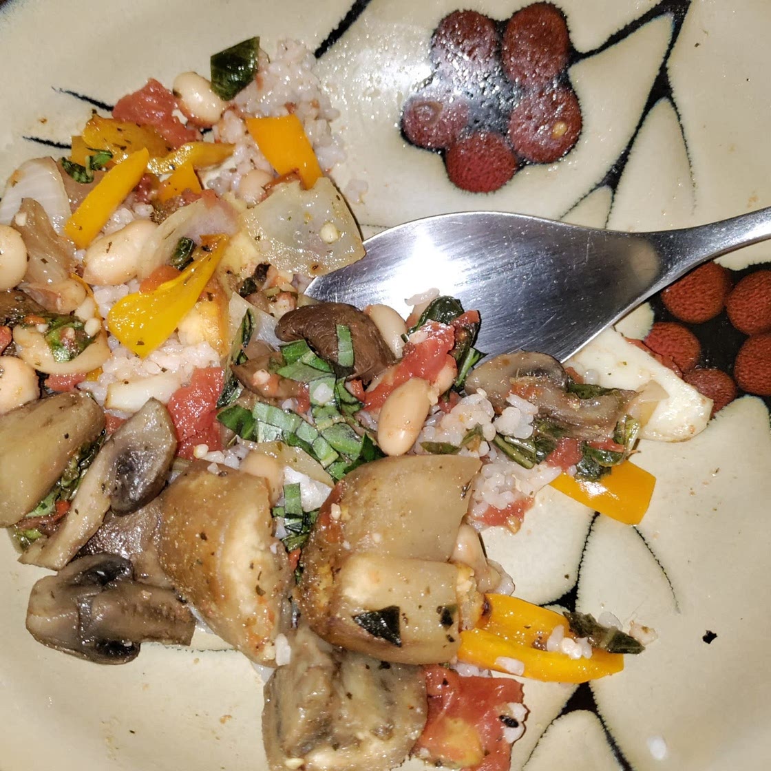 Ratatouille and halloumi bake