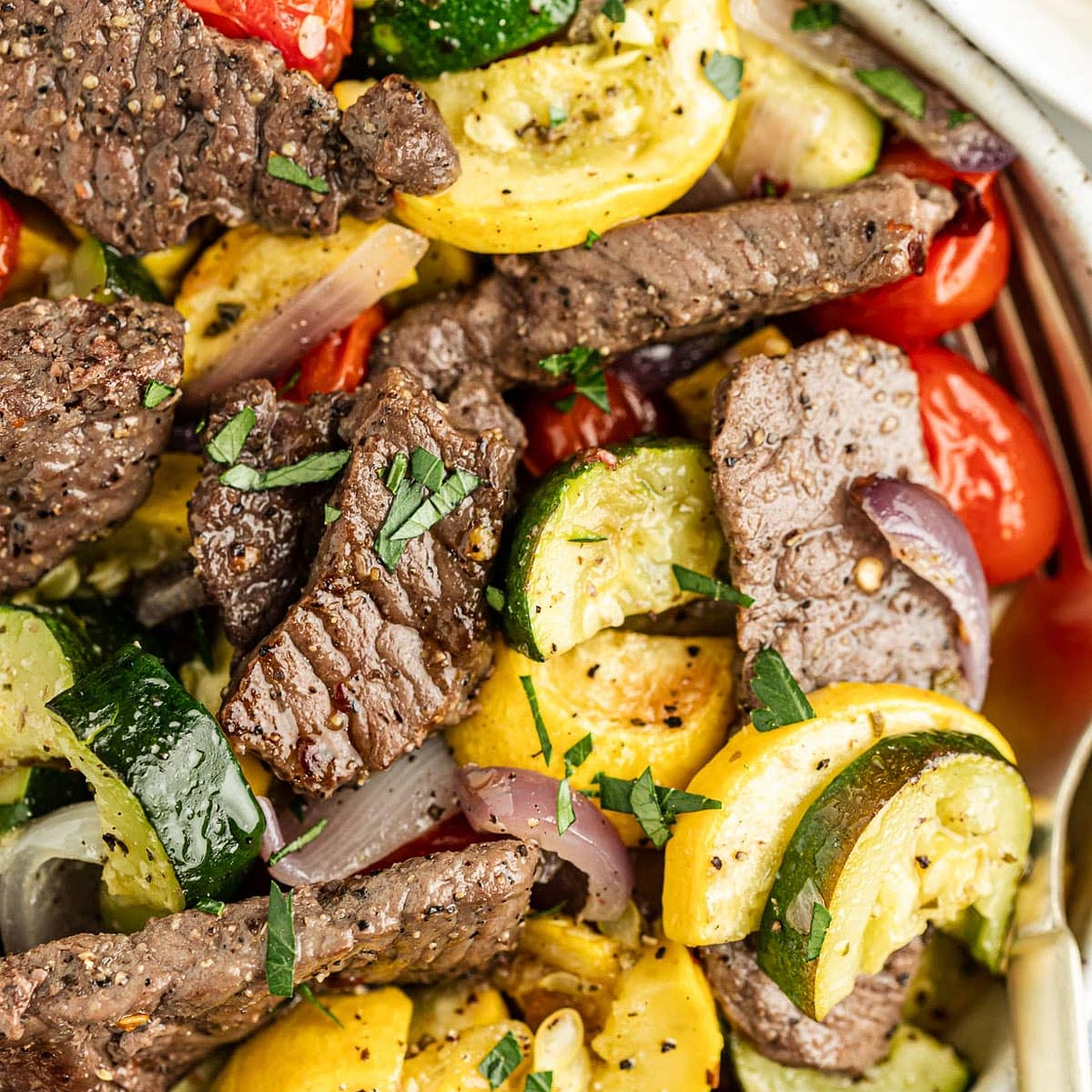 Grilled Steak with Roasted Vegetables