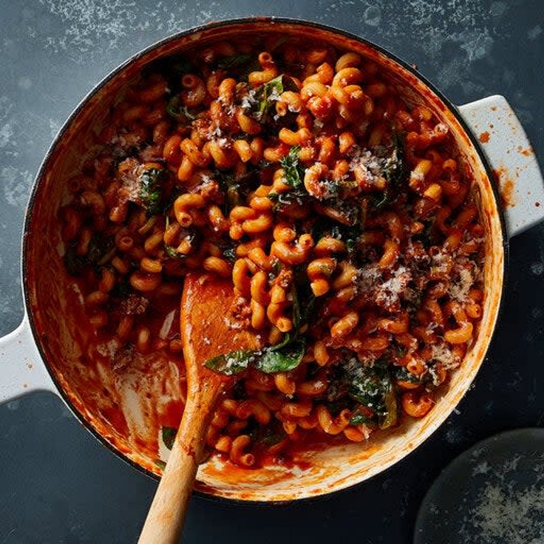 One-Pot Pasta with Sausage and Spinach