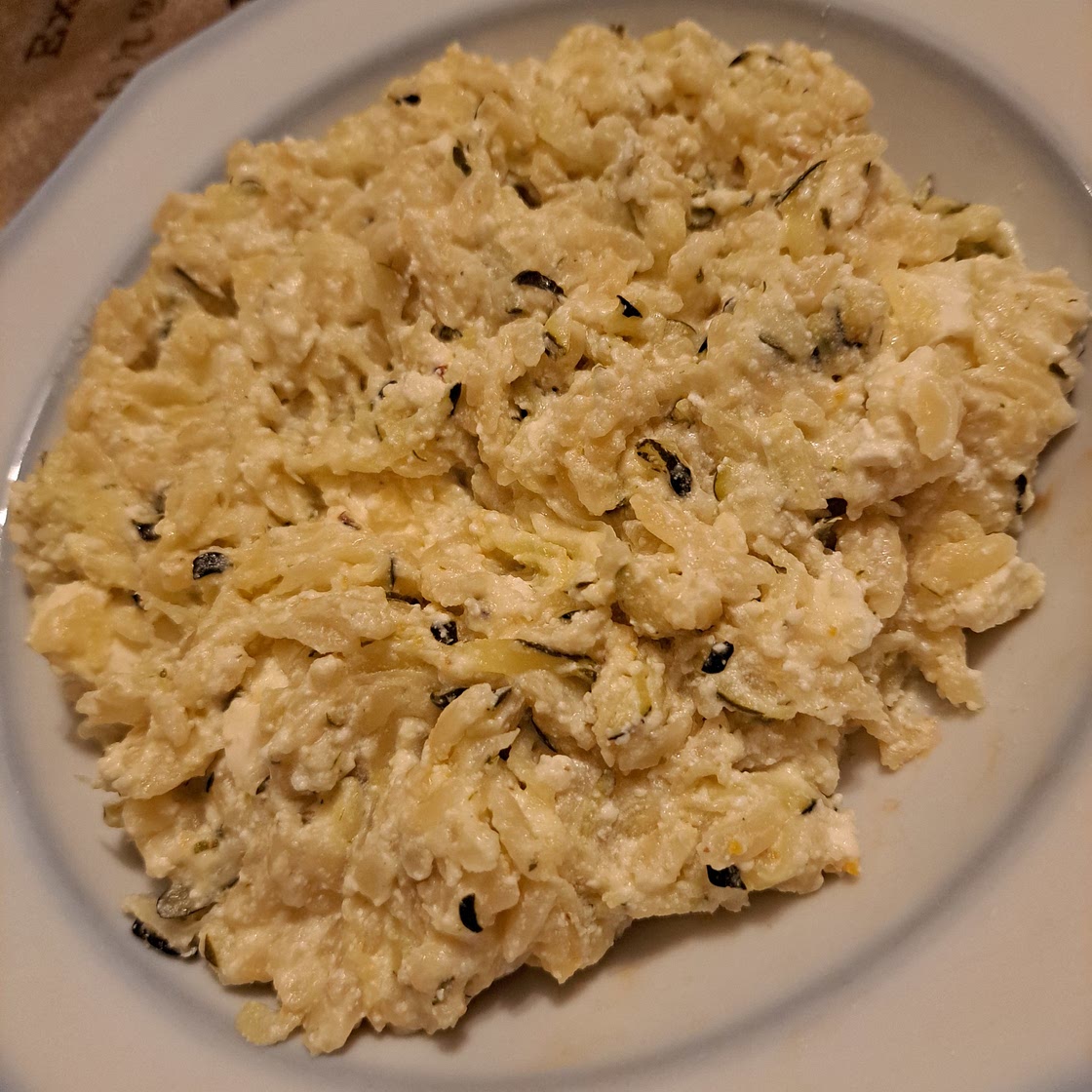 Zucchini Feta Orzo