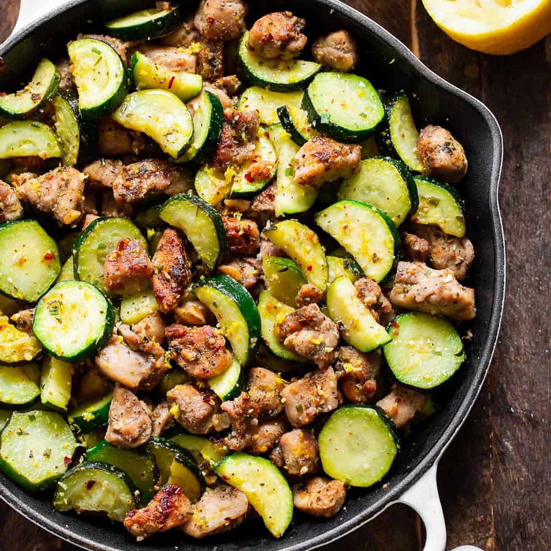 One-Pan Lemon Garlic Chicken with Zucchini