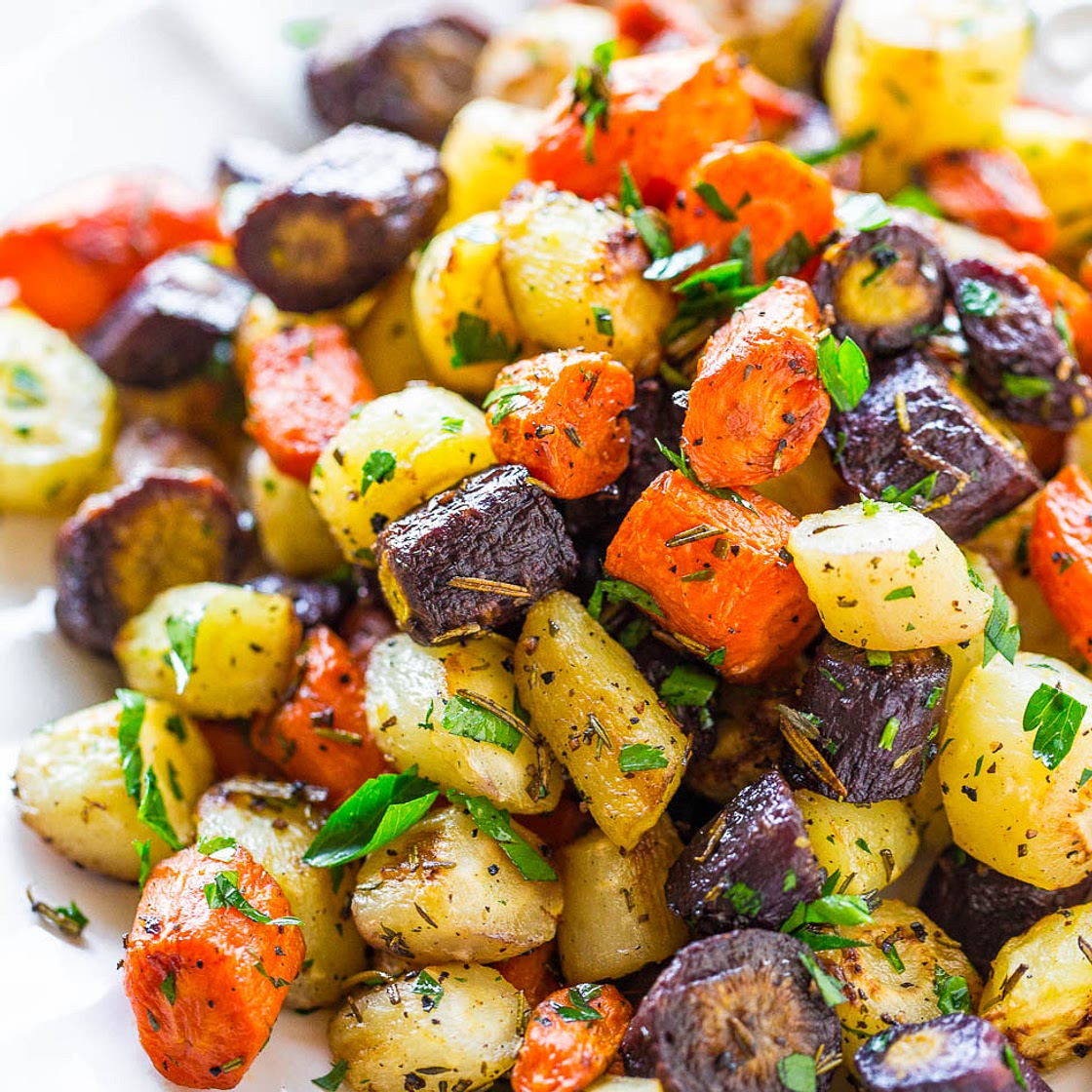 Herb-Roasted Tri-Colored Carrots