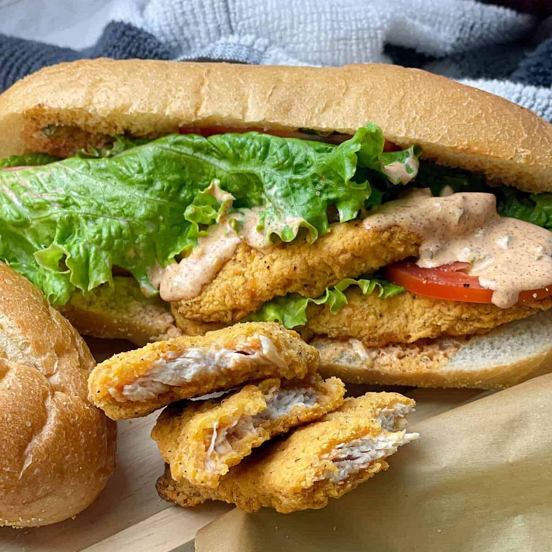 Chicken Sub Sandwich with Remoulade Salad