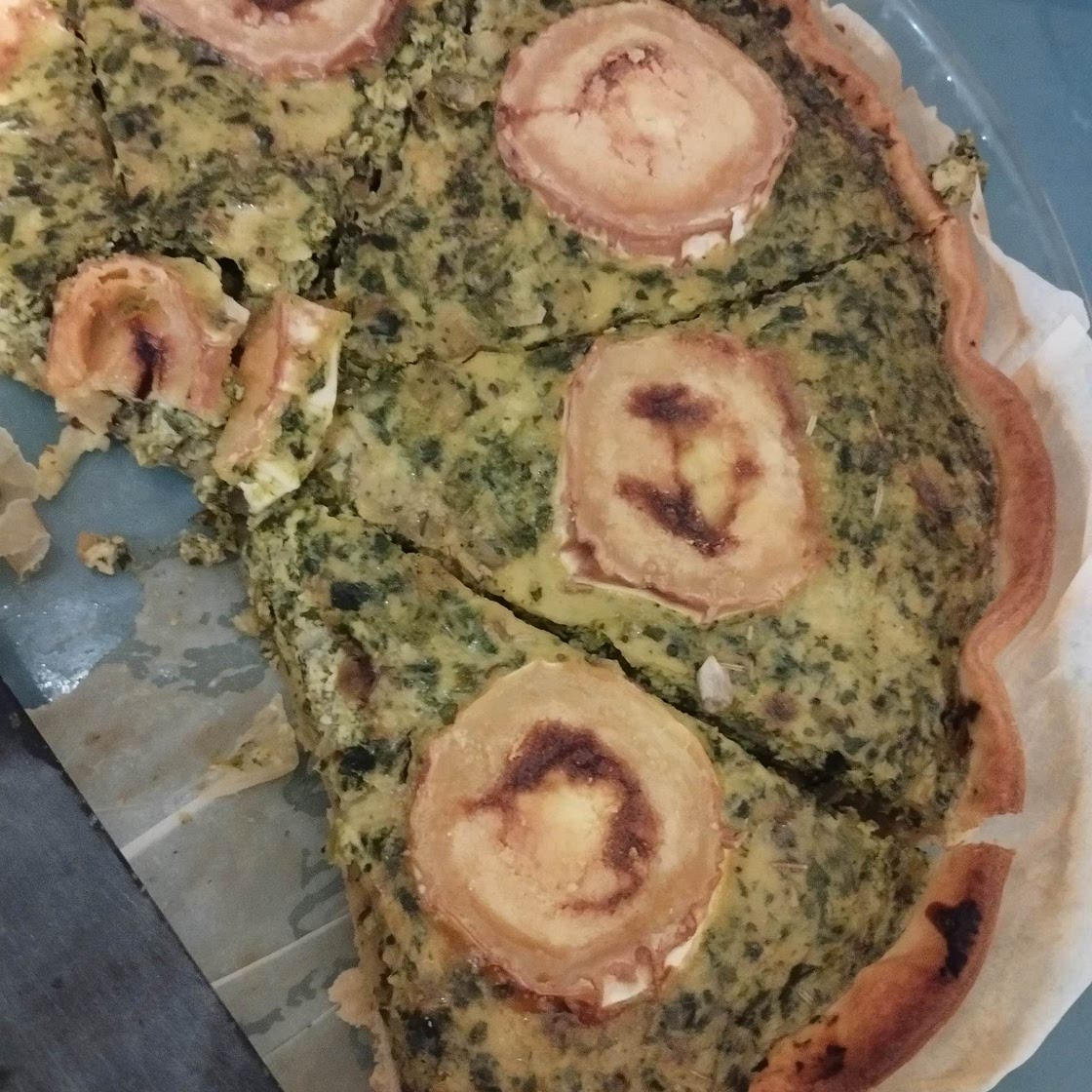Quiche épinard chèvre oignons