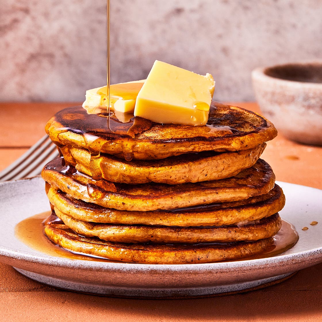 10 Minute Pumpkin Protein Pancakes