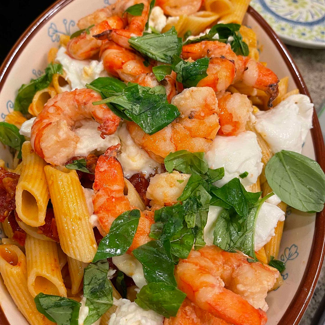 Sun-dried Tomato Pasta with Burrata