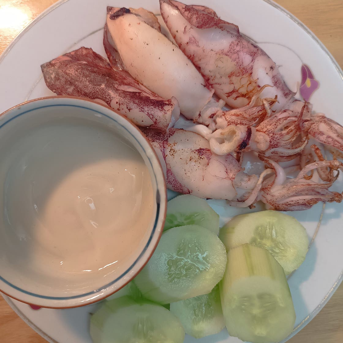 Grilled Squid with Lemon Mayonnaise