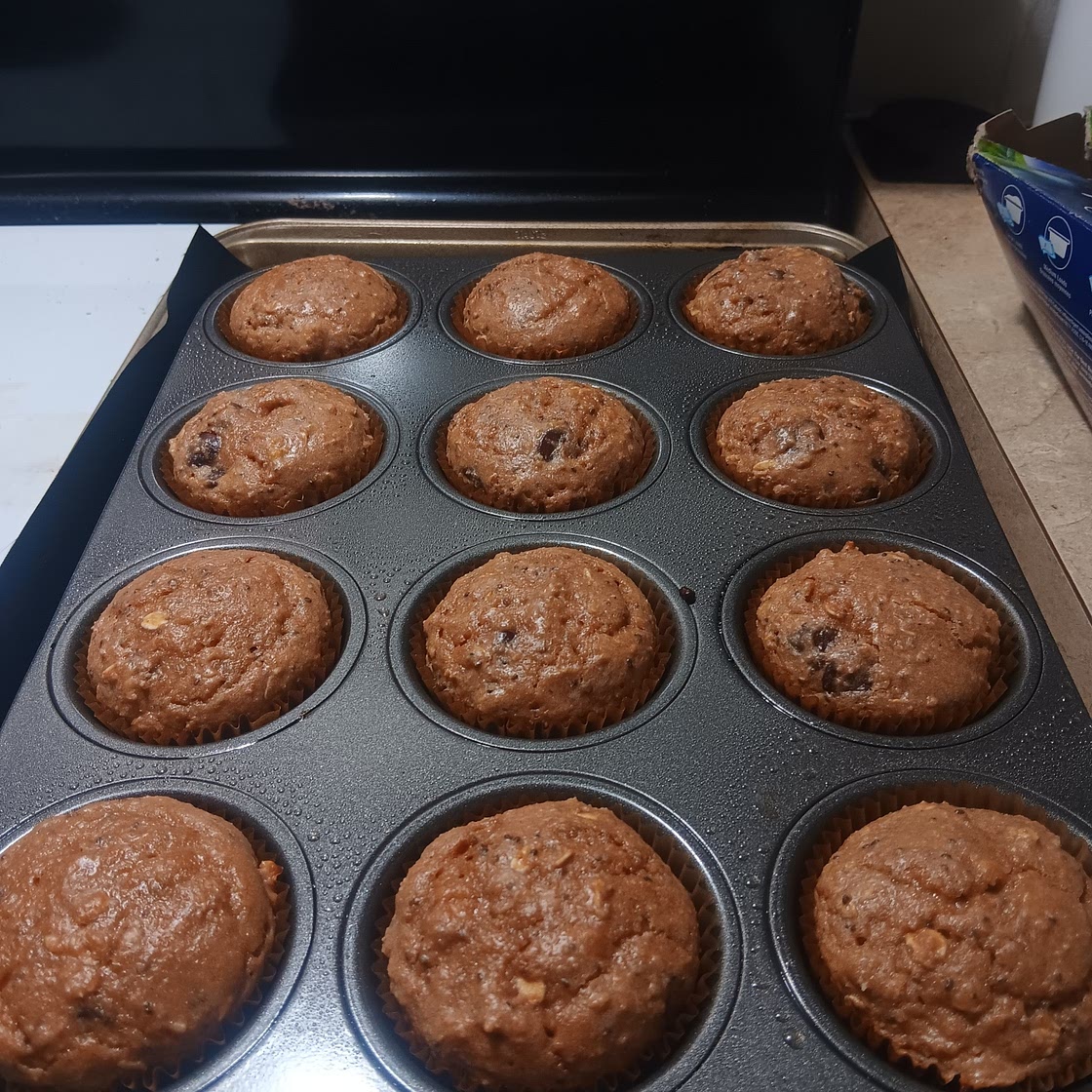 Dark Chocolate Chip Protein Muffins