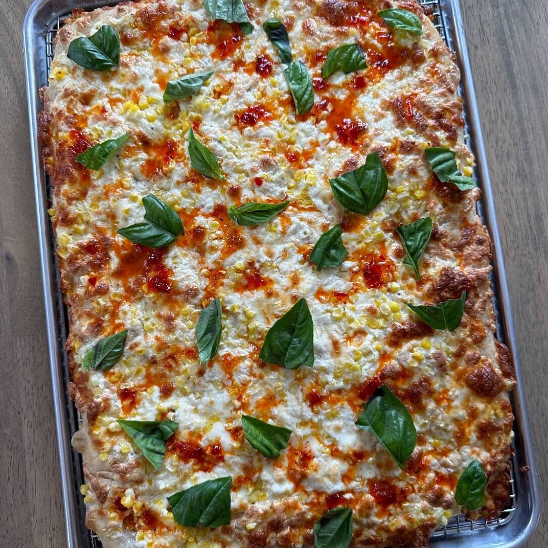 Corn Sheet Pan Pizza