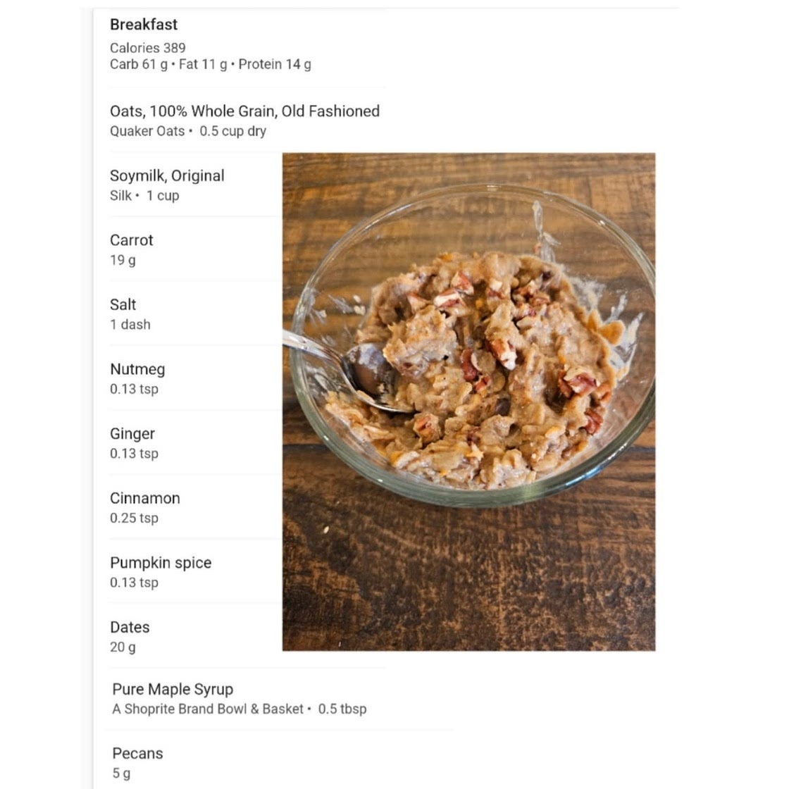 Carrot Cake Oats