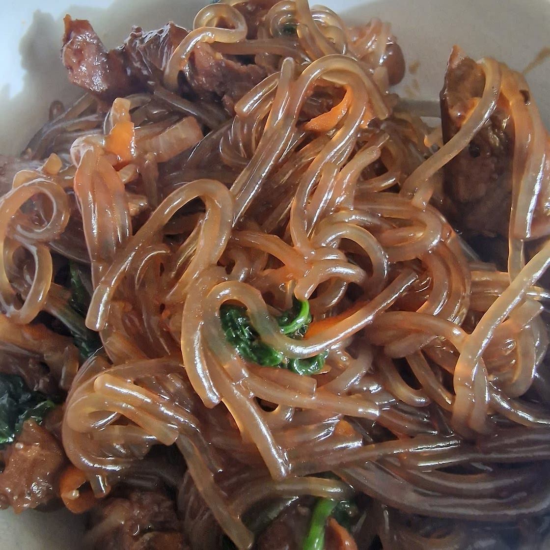Korean Sweet Potato Noodles (Japchae)