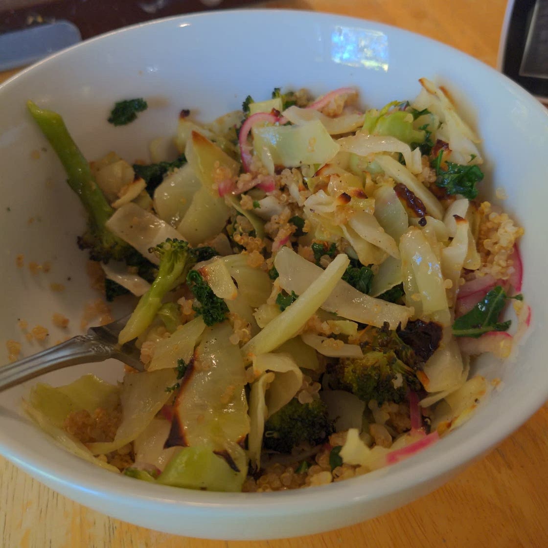 Baked Kale Salad with Crispy Quinoa