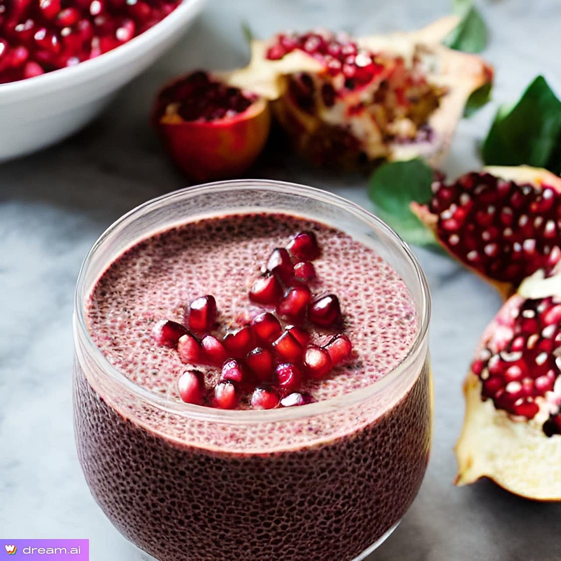 Pomegranate chia pudding