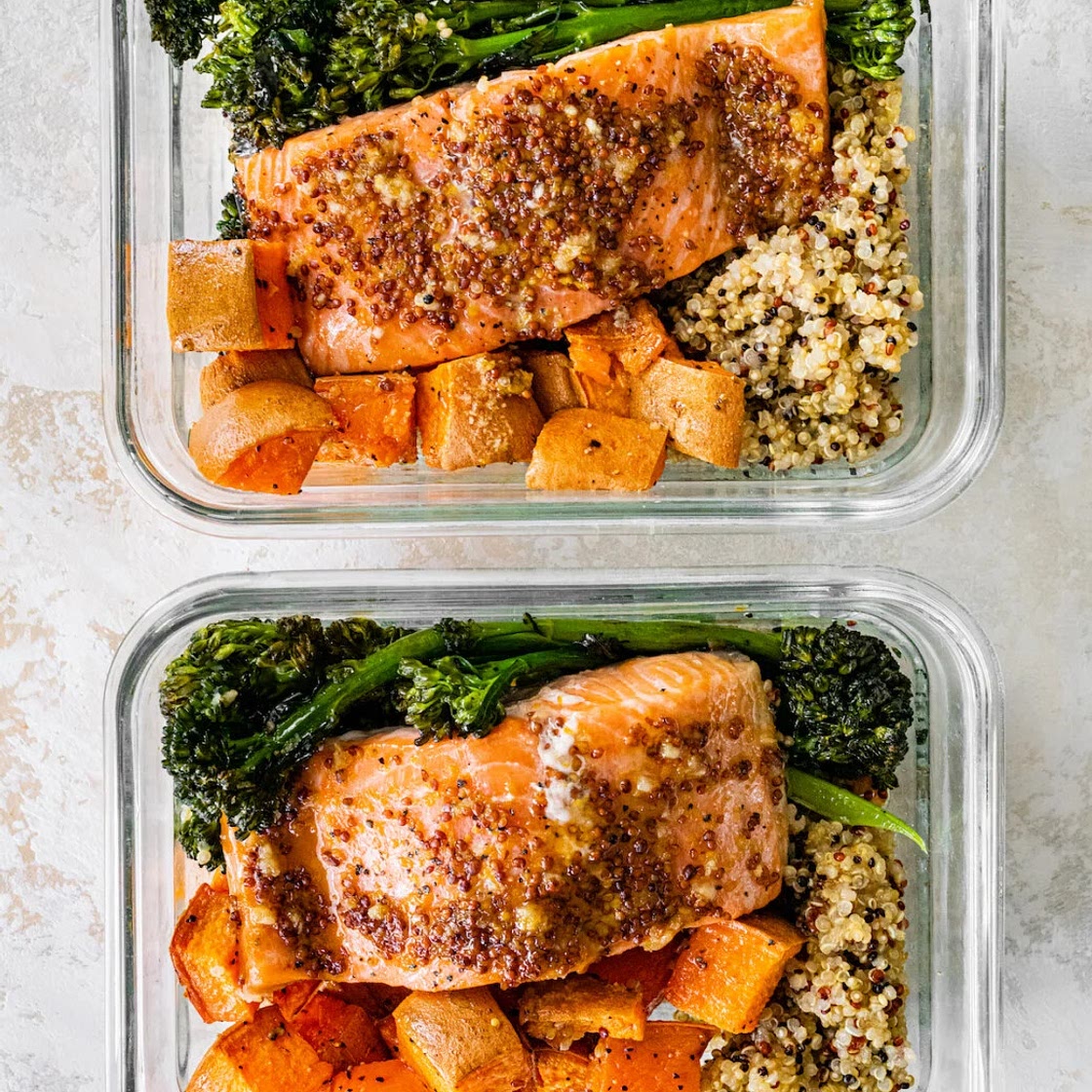 Salmon and Sweet Potato Bowls
