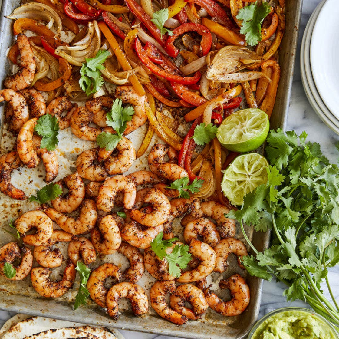 Sheet Pan Shrimp Fajitas