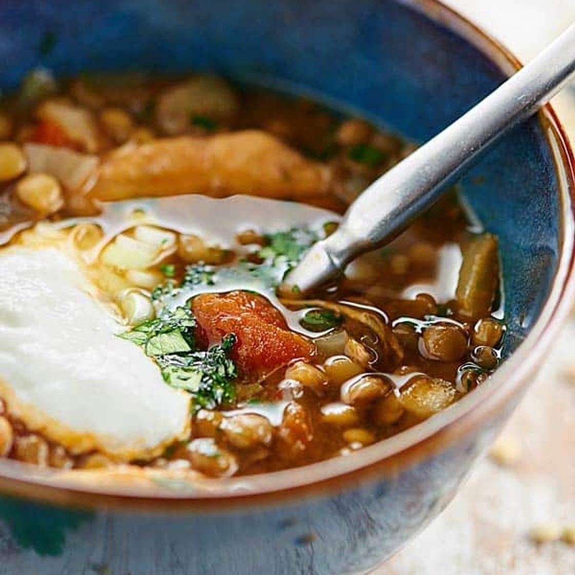 Crock Pot Lentil and Chicken Soup