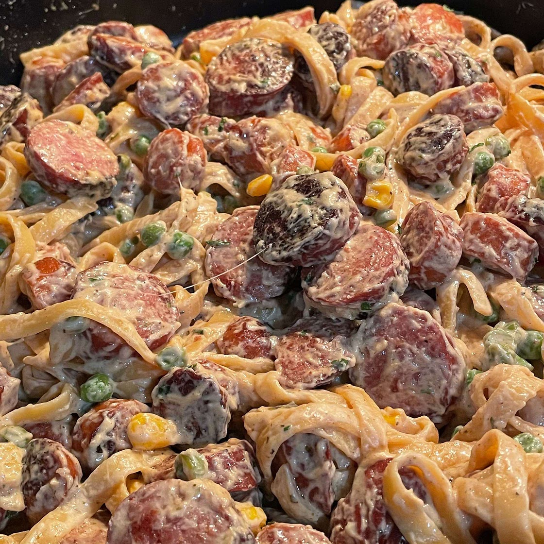Cream Cheese Smoked Sausage Pasta