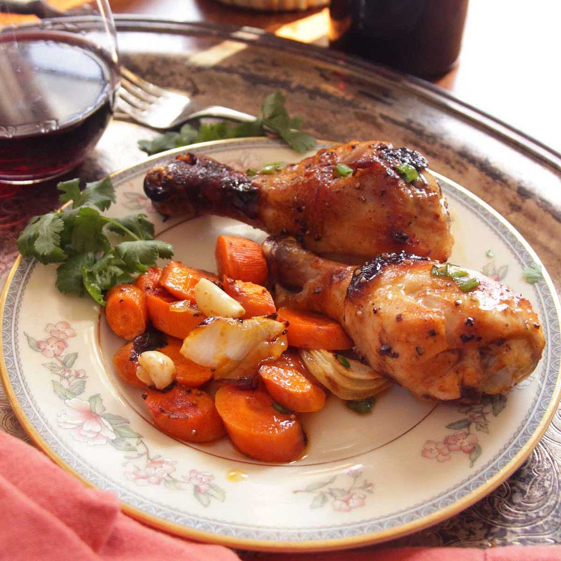 Roasted BBQ Chicken Drumsticks For One