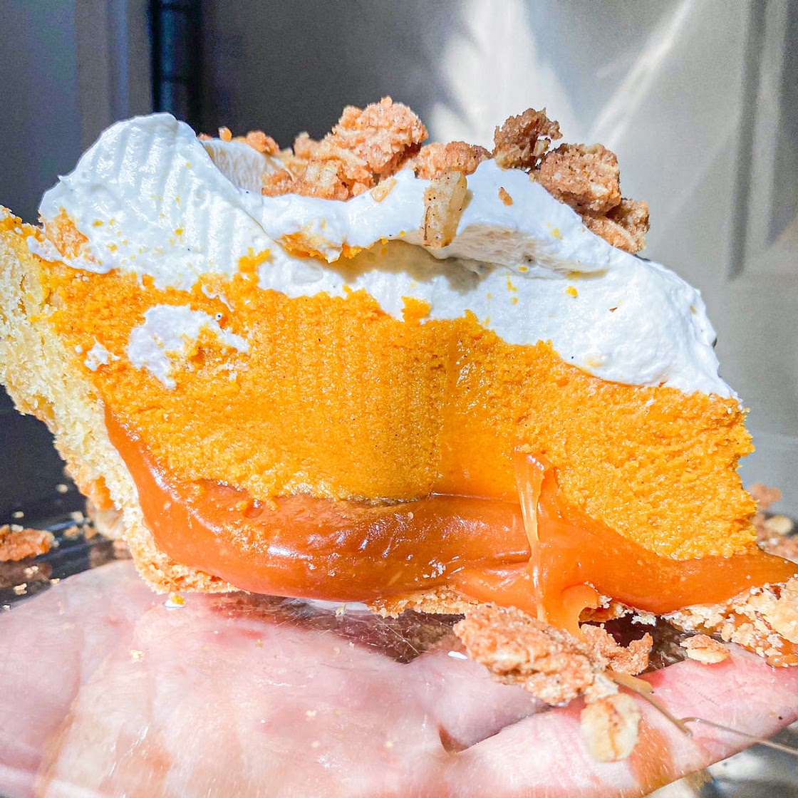 Pumpkin Caramel Pie Assembly