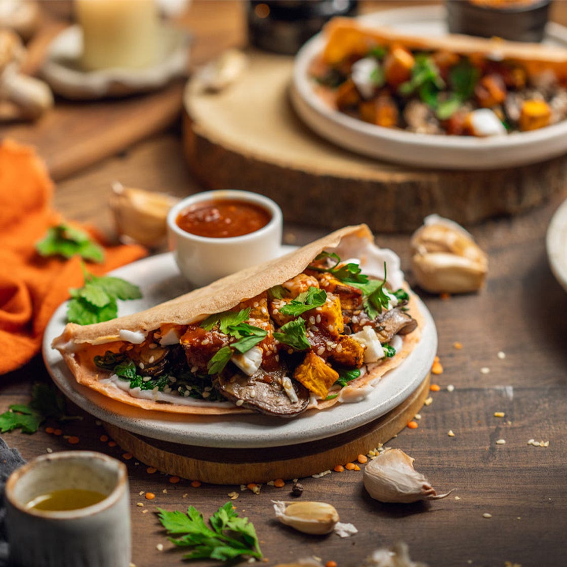 Vegan Red Lentil Brunch Wraps | Healthy Recipes | Grape Tree