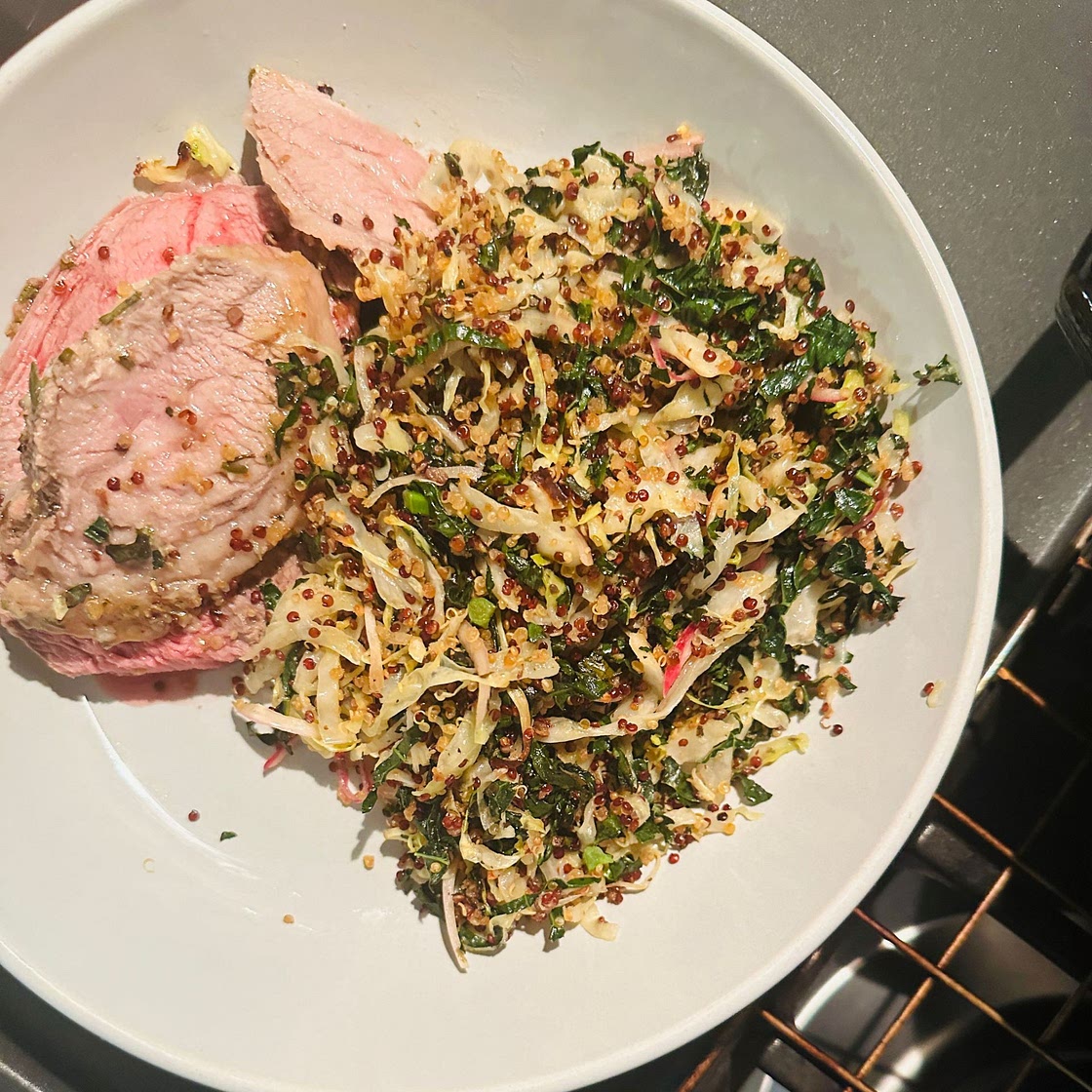 Baked Kale Salad with Crispy Quinoa