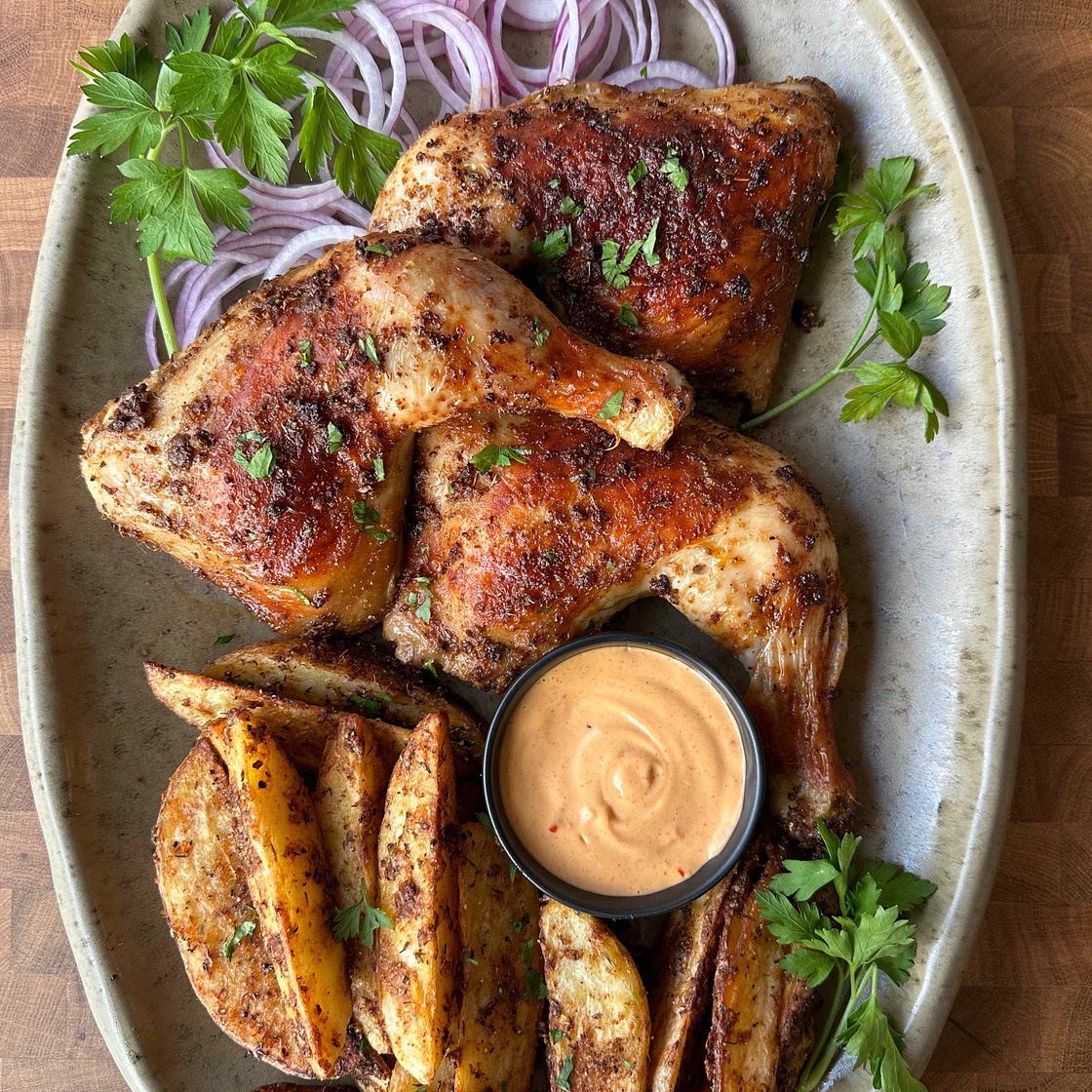 Lemon & Pepper Chicken with Potato Wedges 